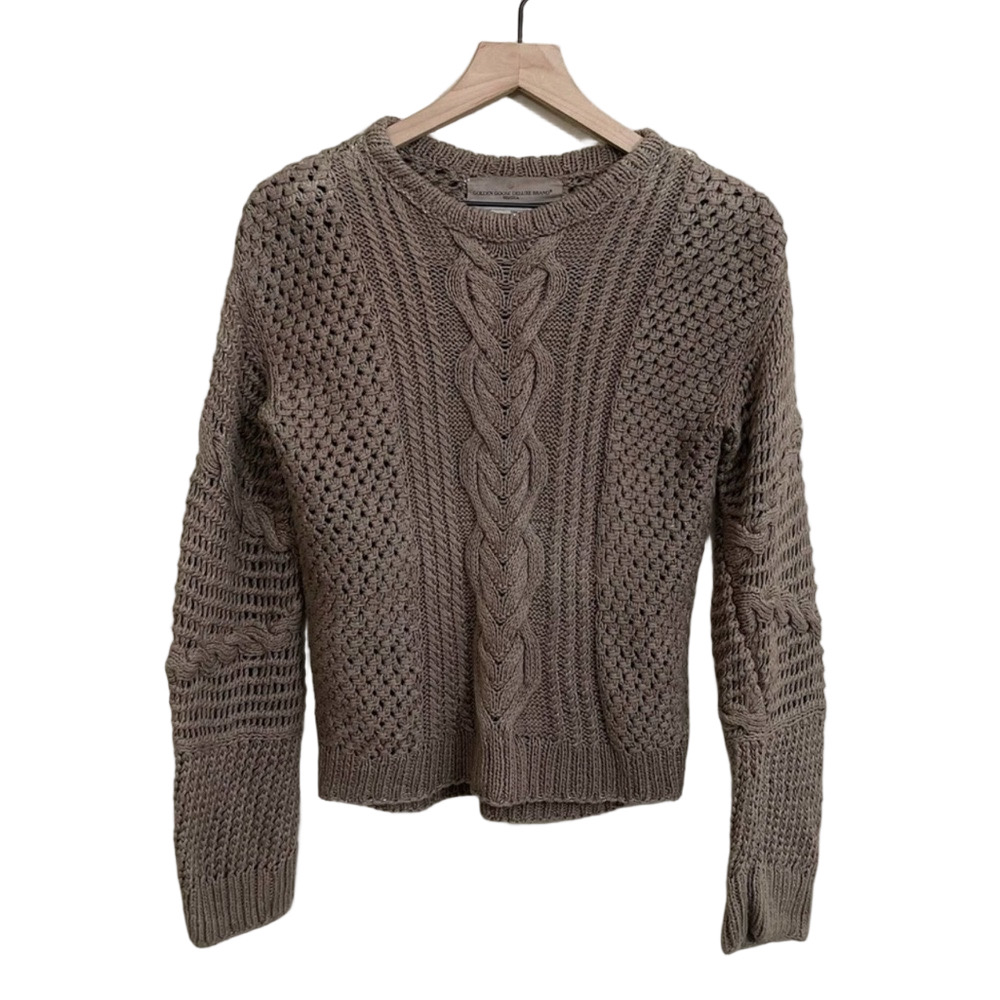 Golden Goose Chunky Knit Sweater – Taupe Brown Cozy Luxe – M